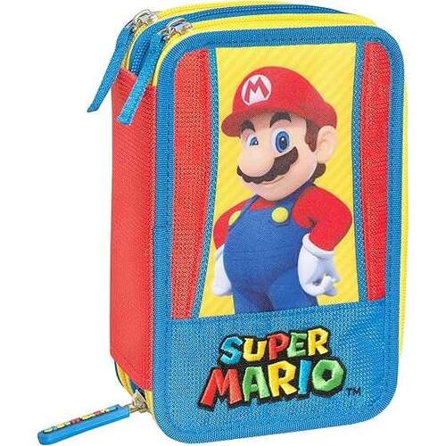 SCUOLA 71854 ASTUCCIO 3 ZIP CORRED. SUPERMARIO