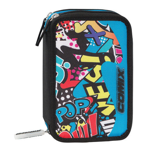 SCUOLA 74156SW ASTUCCIO 3 ZIP COMIX WAVE STREET WORDS