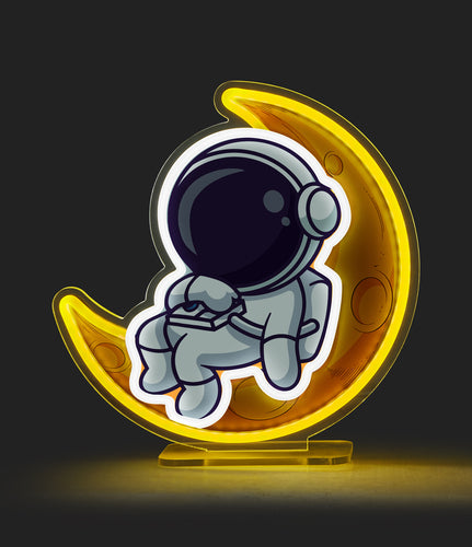 TEMPO LIBERO 90D302639-000 LAMPADA NEON ASTRONAUTA E LUNA CARTOMANIA FEEL AT HOME