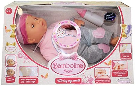 BD308KH BAMBOLINA 40CM C/LABBRA MOBILI CM41x22x24
