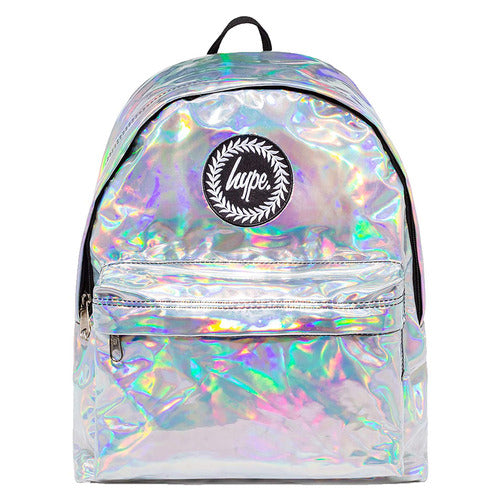 SCUOLA BTS17023H ZAINO SILVER HOLOGRAPHIC HYPE