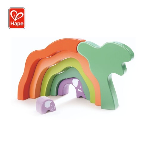 LEGNO E0489 SAFARI ELEFANTE BLOCCHI STACCABILI