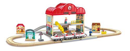 LEGNO E3877 Set stazione ferroviaria portatile