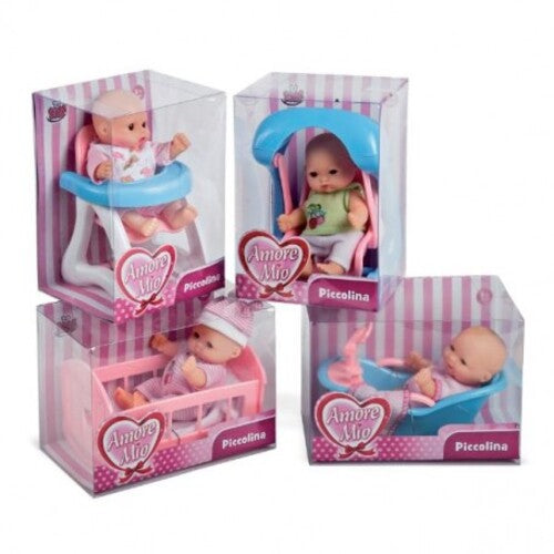 GG71017 BAMBOLA AMORE MIO PICCOLINA SINGOLA CON ACCESSORI 11CM, ASST.
