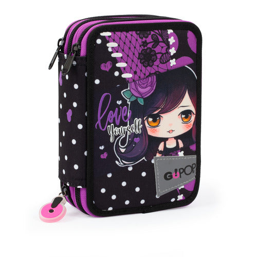 SCUOLA GG9U2410 GOPOP ASTUCCIO 3 ZIP LOVE DARK