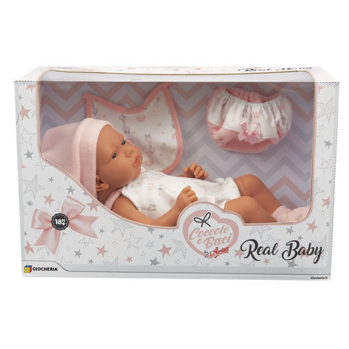 GGI220230 C&B BAMBOLA REAL BABY CON VESTITINO CM 38