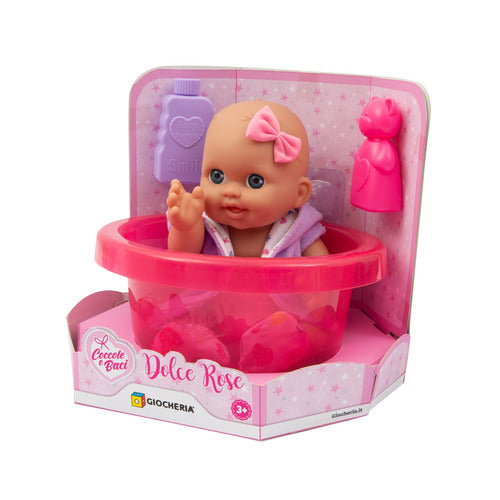 GGI240117 C&B BAMBOLA  BEBE' CON VASCHETTA ROSA