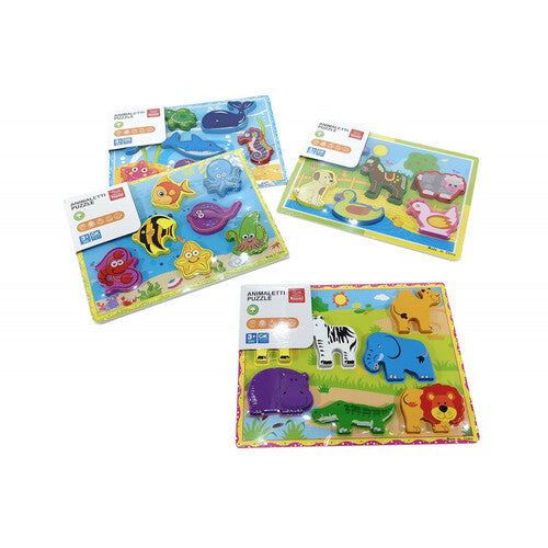 GTR300678 PUZZLE LEGNO ANIMALI SINGOLO IN ASST.