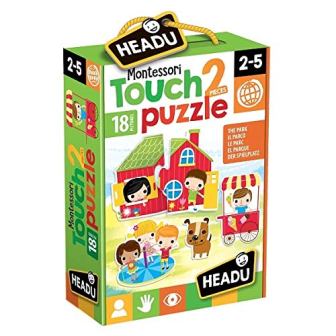 EDUCATIVO  IT20621 HEADU - Montessori Touch 2 pieces Puzzle The Park