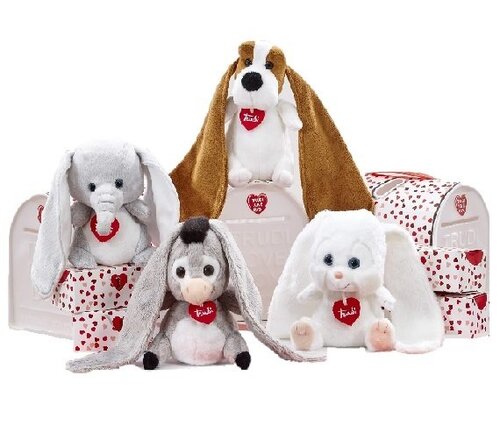 TRU28905 PELUCHE SINGOLO LOVE BOX TRUDI, 4 VARIANTI